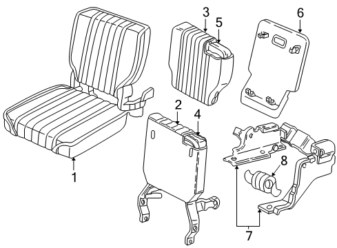 1997 Chevy S10 Seat Back Cover Diagram for 15714080