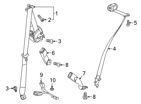 2020 Buick Enclave Center Buckle Diagram for 19355953