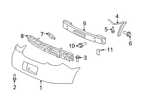 2009 Saturn Aura Bumper Cover Diagram for 25782091