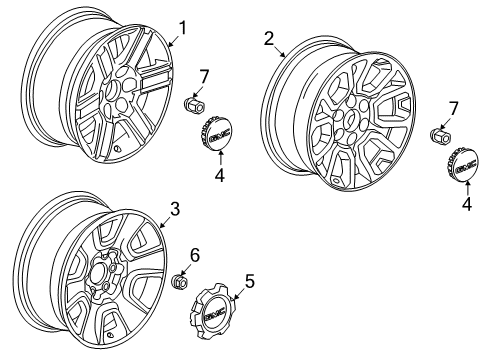 2019 GMC Sierra 1500 Limited Wheels Diagram 2 - Thumbnail