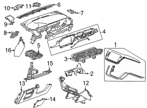 2023 Chevy Bolt EUV Instrument Panel Components Diagram