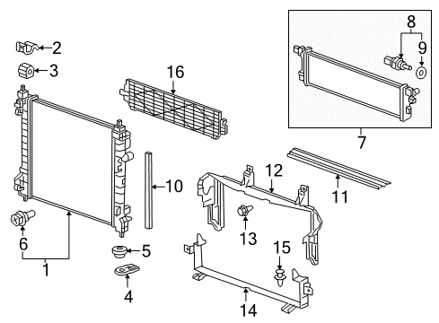 2016 Chevy Spark EV Radiator Diagram for 22960943