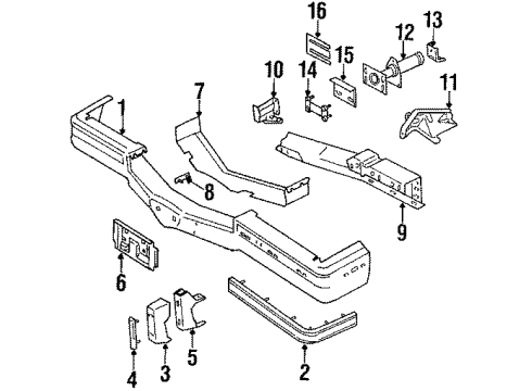 1985 Cadillac Seville License Bracket Diagram for 20723223