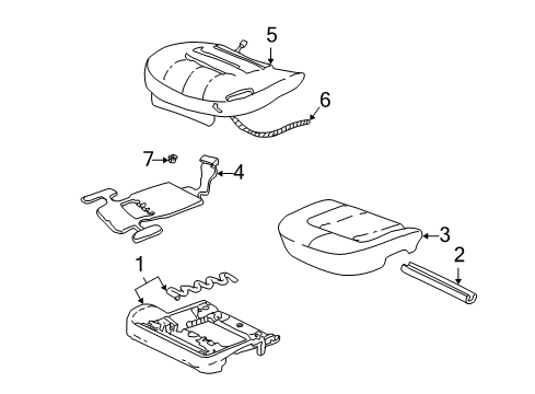 2004 Cadillac DeVille Seat Cover, Black Diagram for 88957782