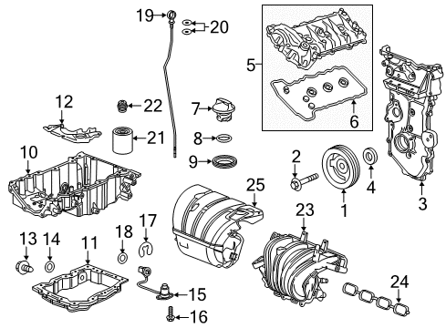2018 Buick LaCrosse Engine Cover Grommet Diagram for 12600319