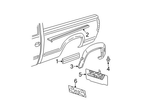 2005 Chevy Silverado 2500 HD Exterior Trim - Pick Up Box Diagram 7 - Thumbnail