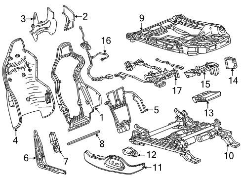 2024 Chevy Corvette Passenger Seat Components Diagram 3 - Thumbnail