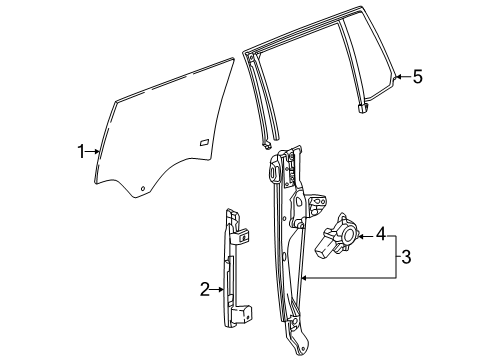 2025 Chevy Traverse Glass - Door Diagram