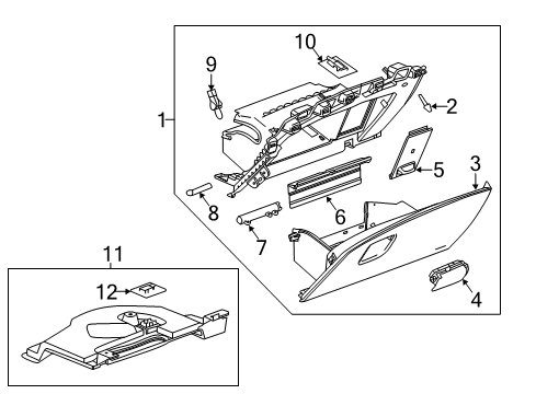 2018 Buick Envision Glove Box Assembly Bumper Diagram for 22794532