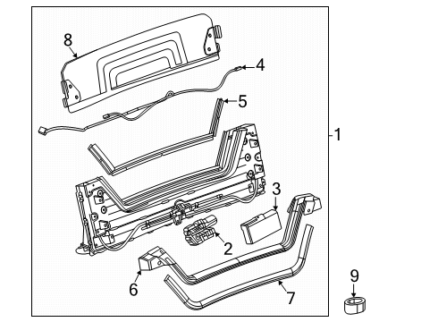 2024 Chevy Corvette Frame & Components - Convertible Top Diagram 2 - Thumbnail