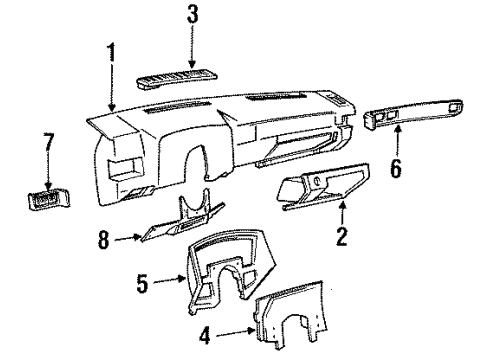1988 Oldsmobile Cutlass Calais Instrument Panel Diagram 2 - Thumbnail