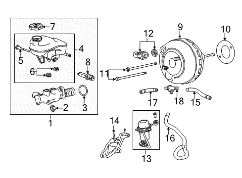 2013 Cadillac SRX Pump, Hydraulic Power Brake Booster Diagram for 42853909