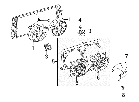 2003 Pontiac Grand Am Fan Blade Diagram for 12362564
