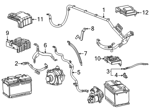 2020 GMC Sierra 2500 HD Battery Cables Diagram 2 - Thumbnail