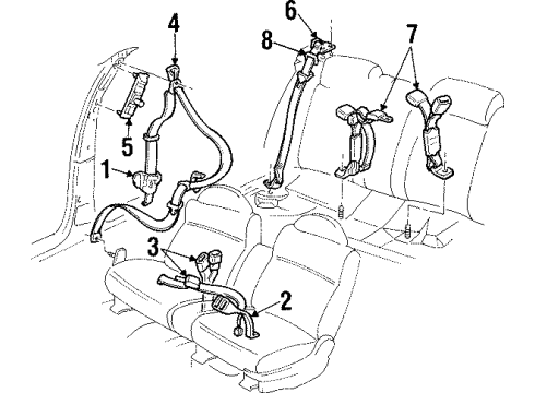 1999 Pontiac Grand Prix Lap & Shoulder Belt Diagram for 88954365