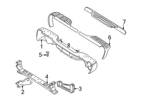 2000 GMC Yukon Step Pad, Rear Driver Side Diagram for 15756335