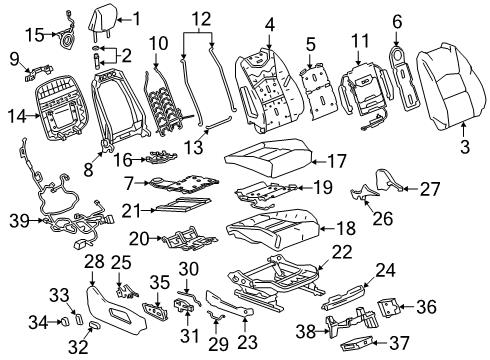 2020 Cadillac XT4 Seat Back Panel, Front Diagram for 84582963
