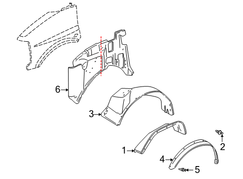 2002 GMC Savana 3500 Inner Components - Fender Diagram