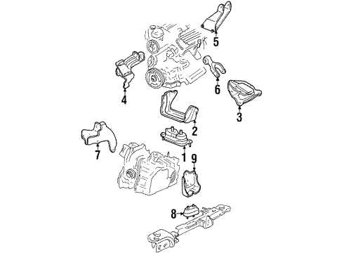 1999 Oldsmobile Intrigue Engine & Trans Mounting Diagram 2 - Thumbnail