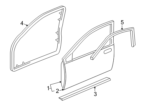 2000 Buick Park Avenue Lower Weatherstrip, Driver Side Diagram for 25634571