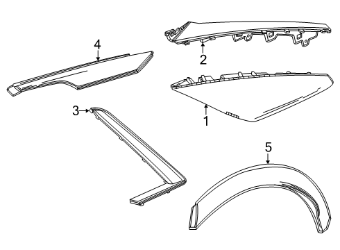 2025 Cadillac LYRIQ Exterior Trim - Quarter Panel Diagram
