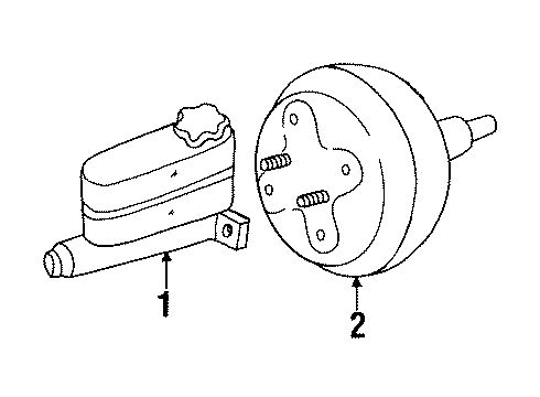 1993 Pontiac Bonneville Brake Booster Diagram for 18060140