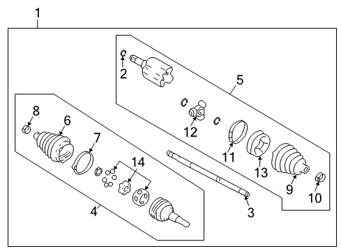 1999 Pontiac Grand Am Inner Joint Assembly Retainer, Front Diagram for 26041868