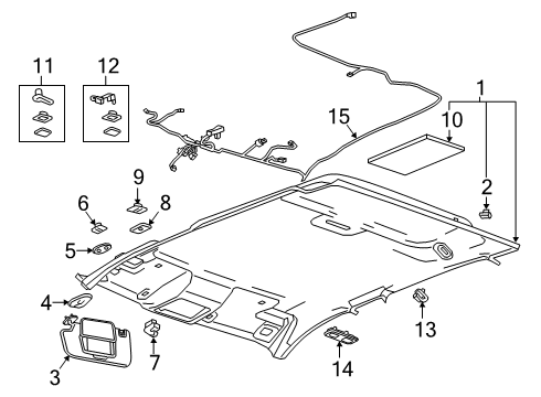 2025 Chevy Silverado 1500 Headliner Diagram for 84783504