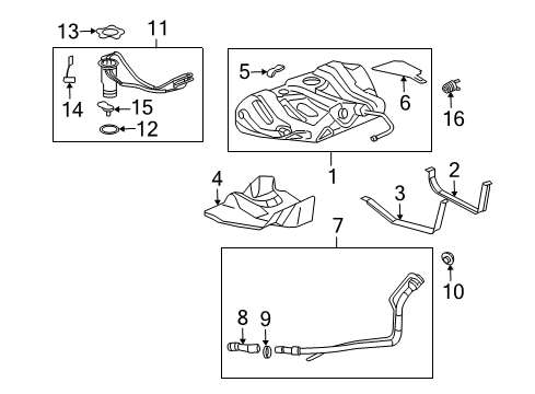 2005 Saturn Ion Injector Seal Kit Diagram for 12593747