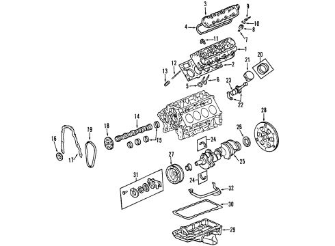 2004 Cadillac CTS Pistons, Rings & Bearings Diagram 3 - Thumbnail