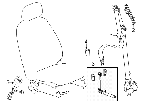 2025 GMC Terrain Front Seat Belts Diagram