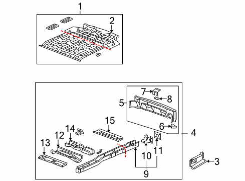 2007 Chevy Uplander Rear Floor & Rails Diagram 2 - Thumbnail