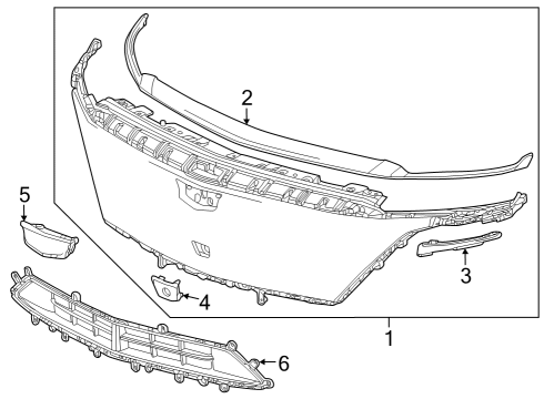 2023 Cadillac LYRIQ Center Bezel, Black Diagram for 84801191