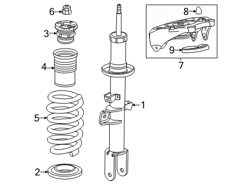 2025 Chevy Blazer EV Absorber Assembly-Front Shock (Right-Hand Proc) Diagram for 85750948