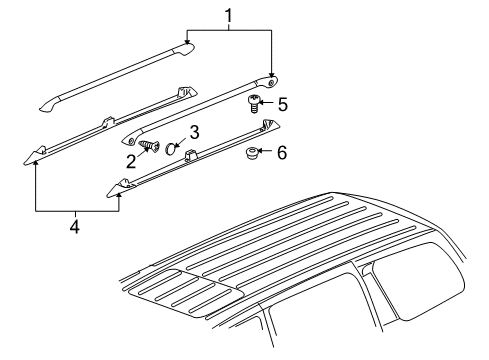 2006 Buick Terraza Side Rail Bolt, Silver Diagram for 11609854