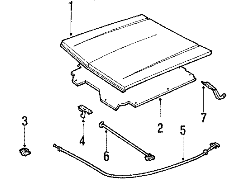 1988 Chevy S10 Hood & Components Diagram
