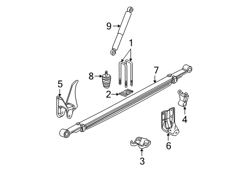 2002 Chevy Suburban 2500 Rear Suspension Components Diagram 3 - Thumbnail