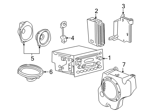 2005 Chevy Cobalt Amplifier Bracket Diagram for 22701050
