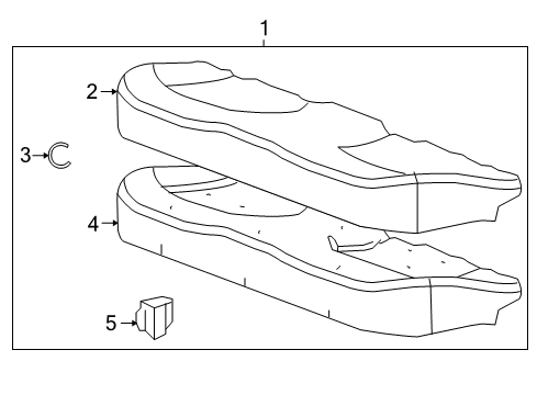 2011 Buick Regal Seat Cushion Pad, Rear Diagram for 13314017