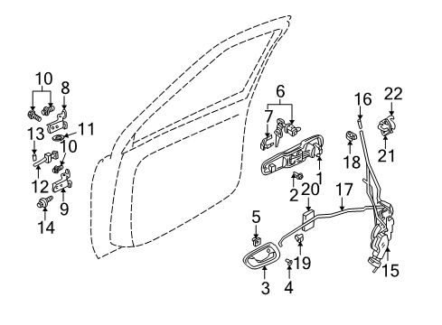 2000 Chevy Tracker Front Door - Body Diagram 3 - Thumbnail