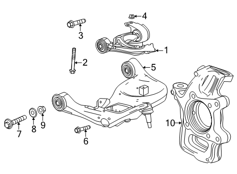 2025 Cadillac ESCALADE IQ Arm, Rear Axle Control Arm Diagram for 86594169