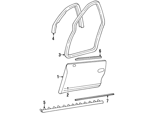 1995 Oldsmobile Aurora Exterior Trim - Front Door Diagram