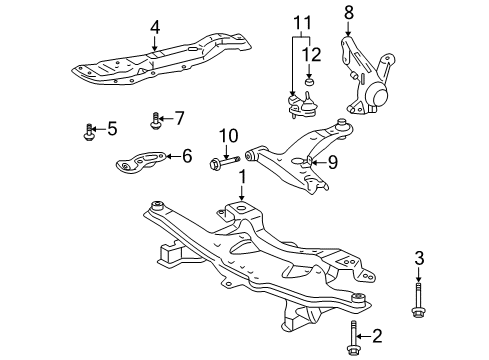 2009 Pontiac Vibe Front Suspension Components Diagram 3 - Thumbnail