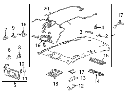 2018 Cadillac ATS Dome Lamp Assembly, Black Diagram for 9059833