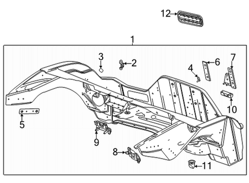 2025 Chevy Corvette Rear Floor & Rails Diagram 10 - Thumbnail