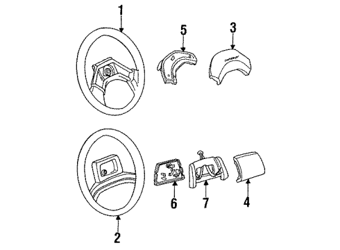 1990 Chevy Corsica Pad, Red Garnet Diagram for 17989552