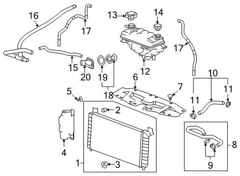 2009 Chevy Silverado 1500 Radiator & Components Diagram 3 - Thumbnail