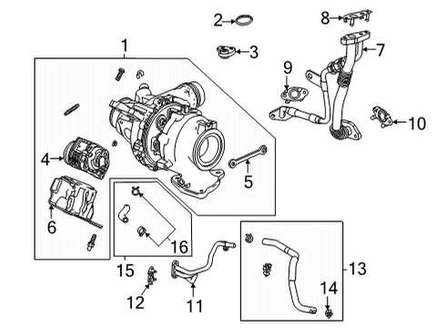 2021 GMC Sierra 1500 Turbocharger & Components Diagram 2 - Thumbnail