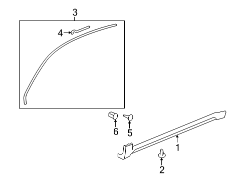 2009 Saturn Vue Exterior Trim - Pillars Diagram