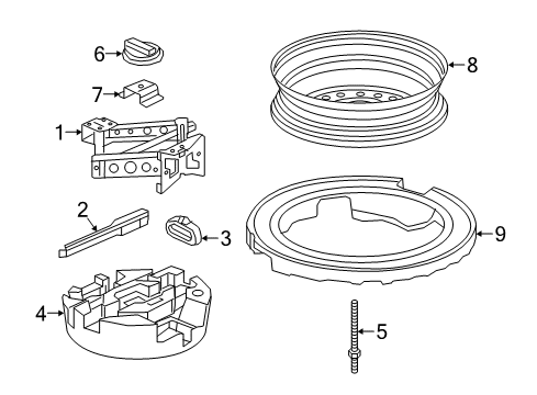 2019 GMC Acadia Tool Compartment Diagram for 23119012